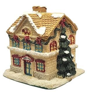 VTG Windsor Village Holiday House Collectibles Miniture Figures In OPEN HOUSE